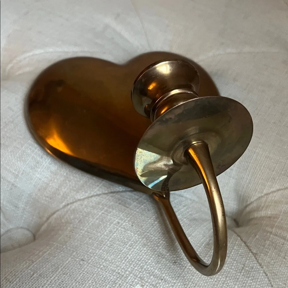 Vintage 1986 Brass Boho Chic Cottage-core Raised Heart Wall Candle Sconce